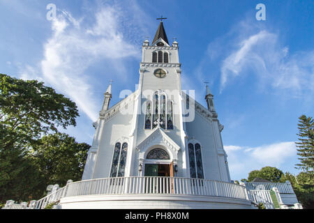 Mackinaw Island, Michigan, USA : Äußeres der historischen St. Anna Kirche auf Mackinac Island. Die Römisch-katholische Kirche ist ein historisches Wahrzeichen. Stockfoto