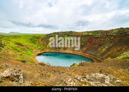 Kerid, der schönen Kratersee in Island Stockfoto