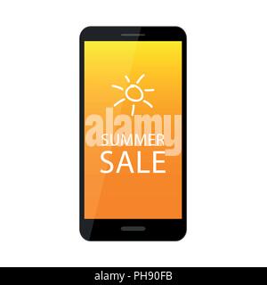 Summer Sale Angebot in einer BlackBerry-Smartphone-Vektor EPS Abbildung 10 Stock Vektor