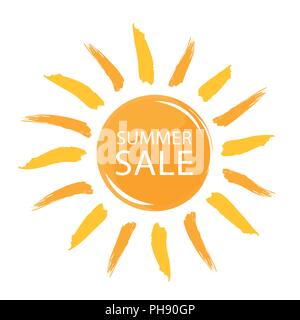Summer Sale Angebot gelbe Sonne Vektor-illustration EPS 10. Stock Vektor