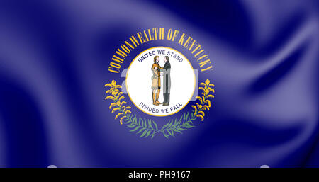 3D Flagge von Kentucky, USA. 3D Illustration. Stockfoto
