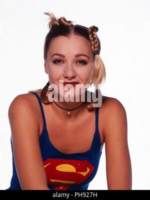 "Whigfield", dänische Sängerin, geboren 1963 Promoshoot in München, Deutschland 1994. Dänische Sängerin "Whigfield" während einer fördernden Foto shooting an Mu Stockfoto