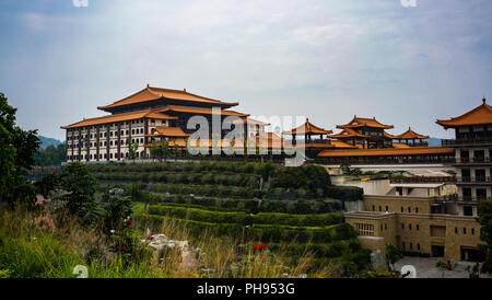 Fernsicht auf Dharma Sutra repository bei Fo Guang Shan in Kaohsiung, Taiwan Stockfoto