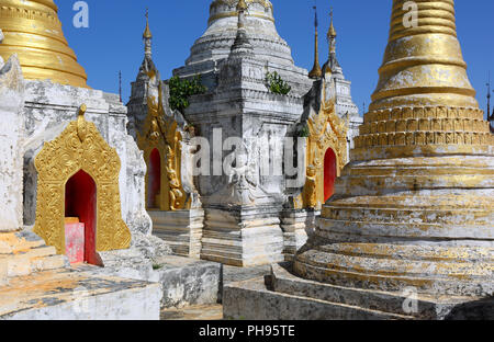 Shwe Inn Thein Paya Tempels in Myanmar Stockfoto