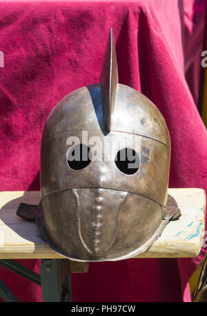 Römischen Helm auf dem Display Stockfoto