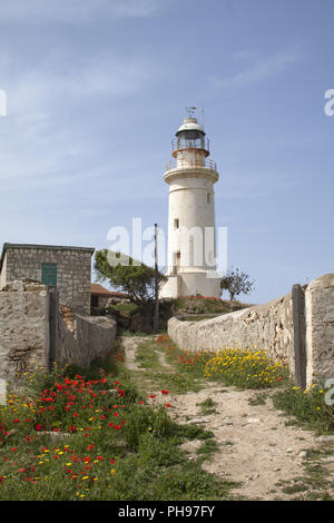 Die königlichen Gräber von Nea Paphos, Leuchtturm, Zypern Stockfoto