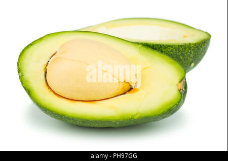 Die beiden Hälften des Avocado Stockfoto