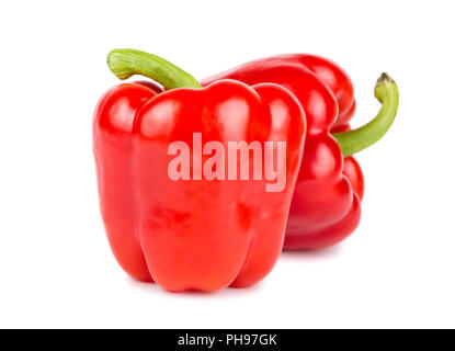 Zwei rote Paprika Stockfoto