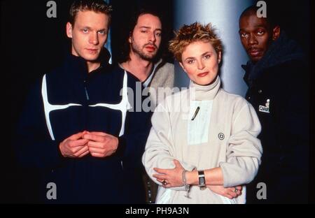 Faithless, britische Musikergruppe, bei einem Fotoshooting in München, Deutschland 1998. Britische band Faithless während einer fördernden Foto schießen auf Stockfoto