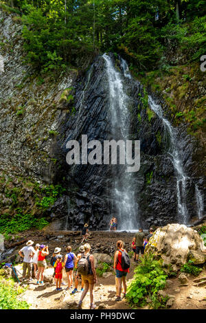 Queureuilh Wasserfall in der Nähe von Le Mont Dore, Auvergne, Puy-de-Dome, Auvergne Rhône-Alpes, Frankreich Stockfoto