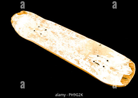 alte gebrauchte Holz skateboard Stockfoto