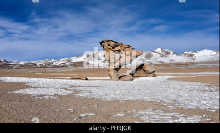 Der Arbol de Piedra (Stein), in der Siloli Wüste, Sud Lipez Provinz, Uyuni, Bolivien. Stockfoto