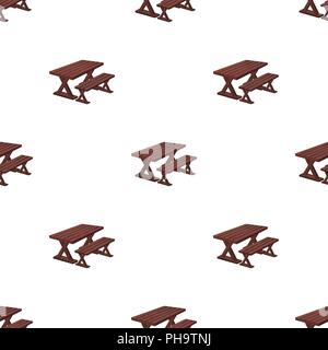 3d, Sitzbank, Braun, Camping, Cartoon, Stuhl, Komfort, komfortabel, Design, leer, Möbel, Garten, Icon, Illustration, isoliert, Logo, Mittagessen, Metall, Objekt, Draußen, Park, Picknick, Rot, render, Rest, Sitz, Zeichen, Sitzen, Sommer, Symbol, Tabelle, Vektor-, Web-, Holz-, Holz-, Vektor, Vektoren Stock Vektor