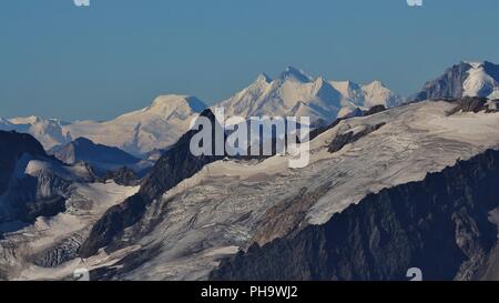 Gauli Gletscher und Fernsicht auf die Mischabel Bereich Stockfoto