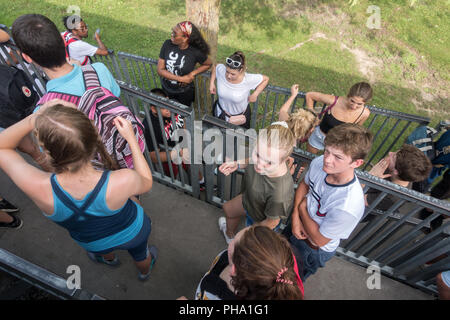 VAUGHAN, Kanada - 28. AUGUST 2018: Canada's Wonderland an einem schönen Sommertag. Stockfoto