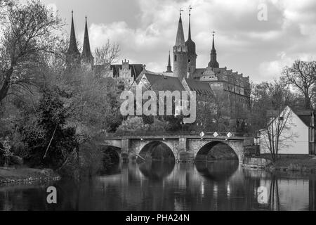 Kathedrale und die Burg von Halle an der Saale an der Saale Stockfoto