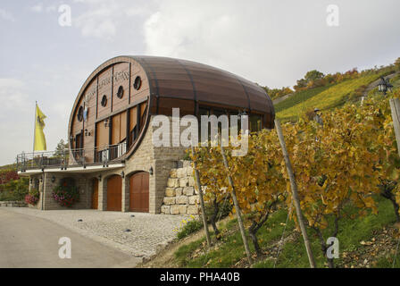 Weinfass in Ingelfingen, Baden-Württemberg, Deutschland Stockfoto