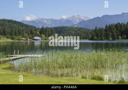 Blick vom Lautersee, Karwendelgebirge, Deutschland, Bayern Stockfoto