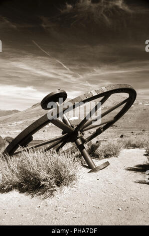 Bodie, große, Bügeleisen Speichenrad Stockfoto