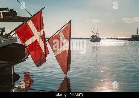 Dänische Flagge, die älteste Fahne in der Welt Stockfoto