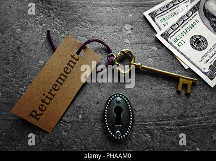 Gold Key Ruhestand Stockfoto