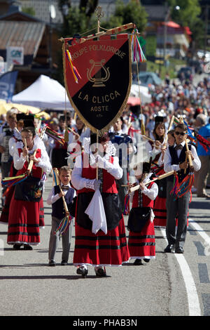 La Clicca (Folk-gruppe von Aoste) Stockfoto