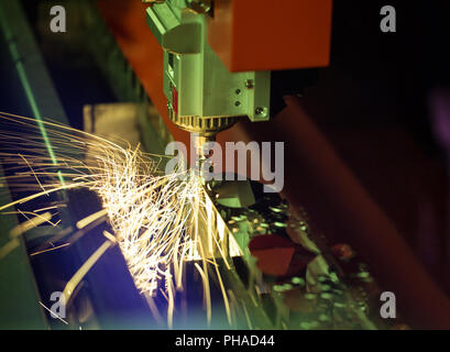 Laser-Ausschnitt-Maschine Stockfoto