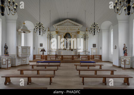 Innenraum der historischen Festung Louisbourg Kapelle in die Festung Louisbourg National Historic Site von Kanada in Louisbourg, Nova Scotia Stockfoto