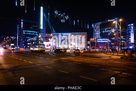 Bukarest, Rumänien bis 22. Dezember 2017: Die Außenseite des AFI Cotroceni Shopping Mall in Bukarest, eines der größten Einkaufszentren in Rumänien. Bukarest, Stockfoto