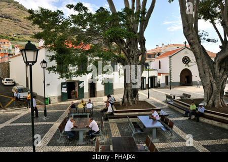 Machico, der ersten Hauptstadt der Insel Madeira, im 15. Jahrhundert. Portugal Stockfoto