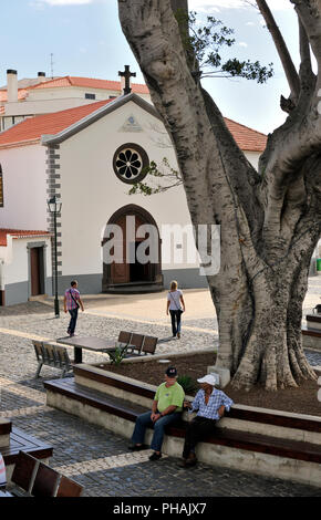 Machico, der ersten Hauptstadt der Insel Madeira, im 15. Jahrhundert. Portugal Stockfoto