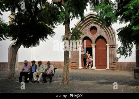 Machico, der ersten Hauptstadt der Insel Madeira, im 15. Jahrhundert. Portugal Stockfoto