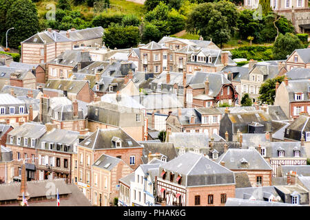 Falaise d'Amont Etretat Stadt Normandie Frankreich Europa Stockfoto