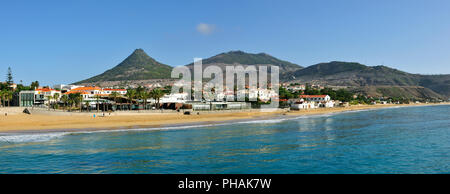 Vila Baleira, die Hauptstadt der Insel Porto Santo. Madeira, Portugal Stockfoto