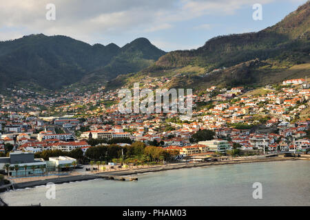 Machico, der ersten Hauptstadt der Insel Madeira, im 15. Jahrhundert. Portugal Stockfoto