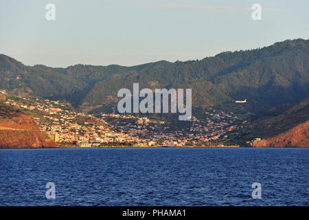 Machico, der ersten Hauptstadt der Insel Madeira, im 15. Jahrhundert. Portugal Stockfoto