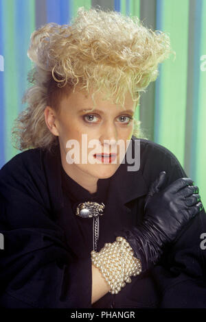 Thompson Twins (Alannah Currie) am 09.02.1985 in München. | Verwendung weltweit Stockfoto