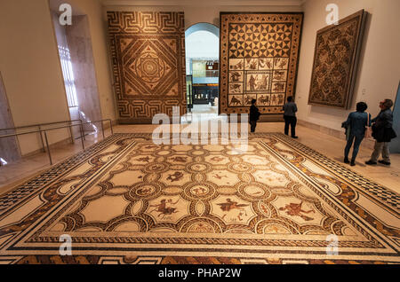 Römische Mosaik der Jahreszeiten und Monate. 3. Jahrhundert. Museo Arqueologico Nacional (Nationalen Archäologischen Museum), Madrid, Spanien Stockfoto