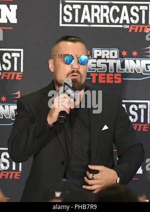 New York, NY, USA. 31 Aug, 2018. Marty Scurll nimmt an der Pressekonferenz für die ausverkaufte 'All in'-Event an der Sears Centre Arena in Chicago, Illinois. Credit: George Napolitano/Medien Punch/Alamy leben Nachrichten Stockfoto