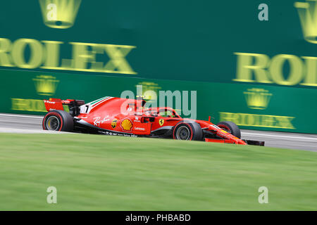 Monza, Italien. Am 1. September 2018. Kimi Räikkönen aus Finnland und die Scuderia Ferrari am Anschluss während der Praxis für den Formel 1 Grand Prix von Italien: Marco Canoniero/Alamy leben Nachrichten Stockfoto