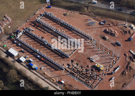 Steinen, Bauarbeiten für die DPD Logistik Center Stockfoto