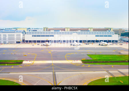 Blick auf den Flughafen von oben Stockfoto
