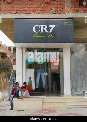 Textilgeschaeft, CR7, Hurghada, Aegypten Stockfoto