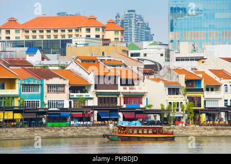 Boat Quay übersicht, Singapur Stockfoto