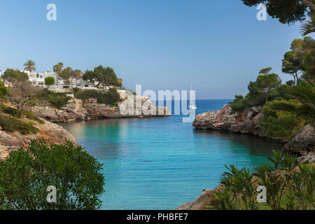 Strand Cala Egos, Cala D'Or, Mallorca, Balearen, Spanien, Mittelmeer, Europa Stockfoto