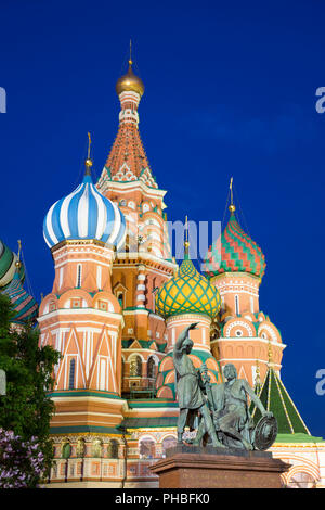 Abend, Basilius-Kathedrale, dem Roten Platz, Weltkulturerbe der UNESCO, Moskau, Russland, Europa Stockfoto