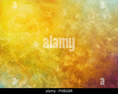 Pinselstrichen auf handgemalten Acryl Farben des Herbstes Verlaufshintergrund Stockfoto