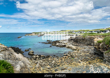 Dies ist ein kleiner Fischerhafen namens Portnablagh in Donegal Irland Stockfoto