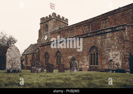 Die Kirche St. Etheldreda Horley, Oxfordshire, dunkles Helloween Stil in England Großbritannien Stockfoto