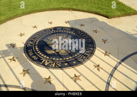 Barbara Bush Grabstätte an der George Bush Presidential Library auf dem Campus der Texas A&M University in College Station, Texas, USA. Stockfoto